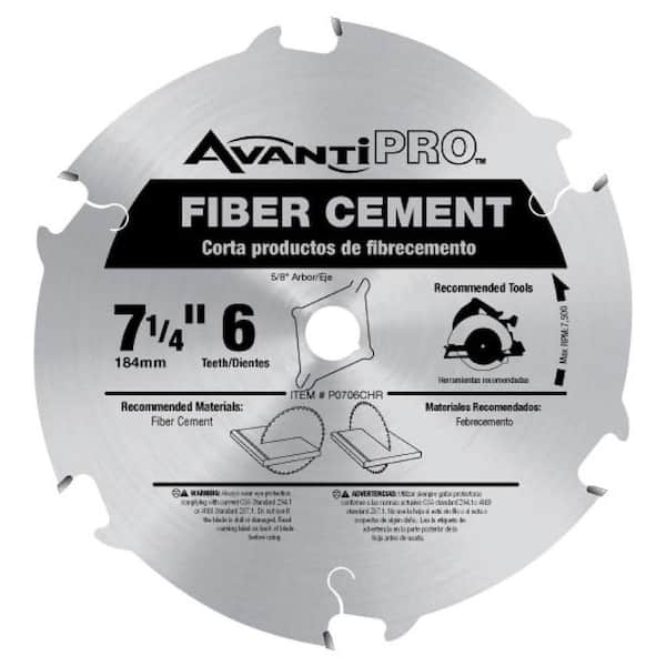 Avanti Pro 7-1/4 in. x 6-Tooth Fiber Cement Cutting Saw Blade