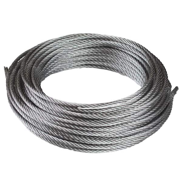 Everbilt 1/8 in. x 50 ft. Galvanized Uncoated Steel Wire Rope