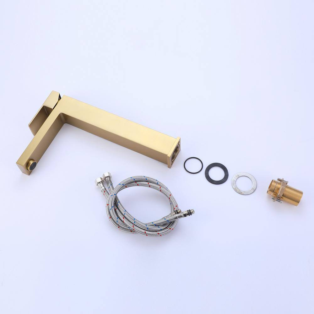 Brushed Gold Single Handle Vessel Sink Bathroom Faucet