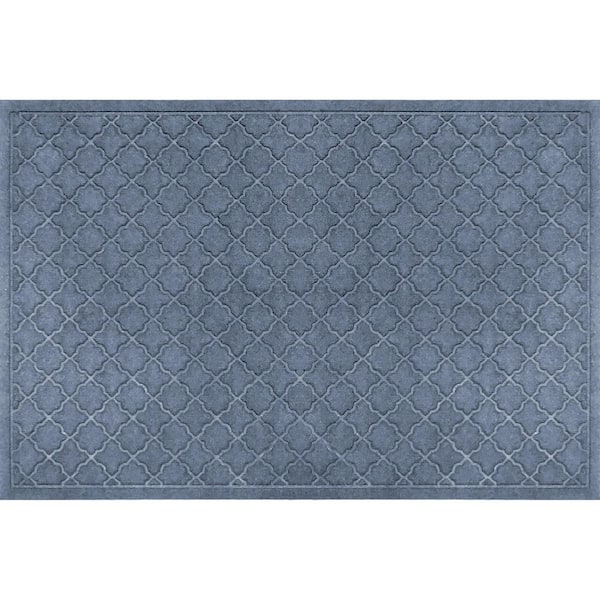 Waterhog Cordova 45 in. x 70 in. PET Polyester Indoor Outdoor Mat Bluestone