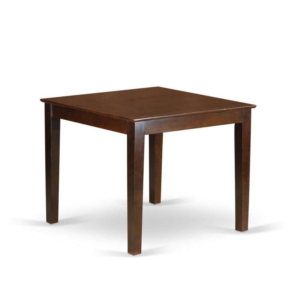 Mahogany 5-Piece Solid Wood Dining Set with Slat Back Chairs