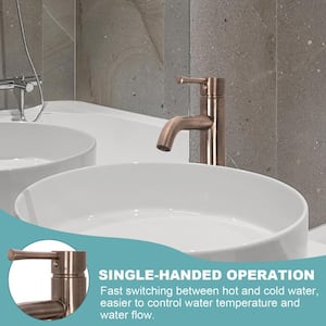 Single Hole Single-Handle Bathroom Faucet in Antique Copper