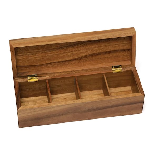 Lipper International Acacia 4-Section Tan Box