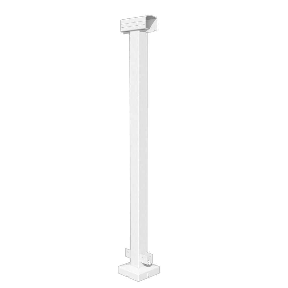 42 in. x 4 in. White Mid Post Aluminum Deck Railing For 42 In. High System price history on PriceWatchPro