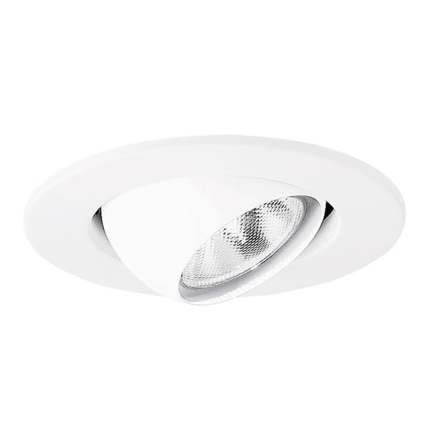 HALO E26 Series 4 in. White Recessed Ceiling Light Adjustable Eyeball Trim with 30-degree tilt