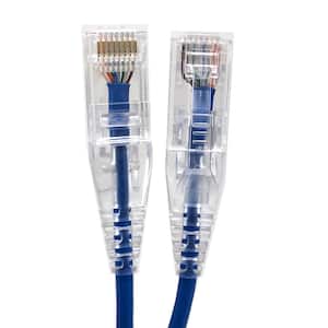 25 ft. 28 AWG Ultra Slim CAT6 RJ45 Unshielded Twisted Pair Patch Cable, Blue