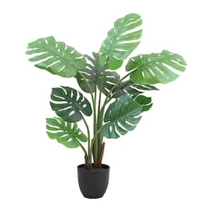 The Mod Greenhouse 39 in. Artificial Monstera Tree in 6.5 in. Plastic Pot (9 Leaf)