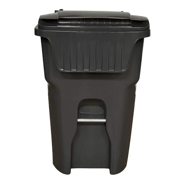 30 Gal. Black Commercial Trash Can with Chute Lid