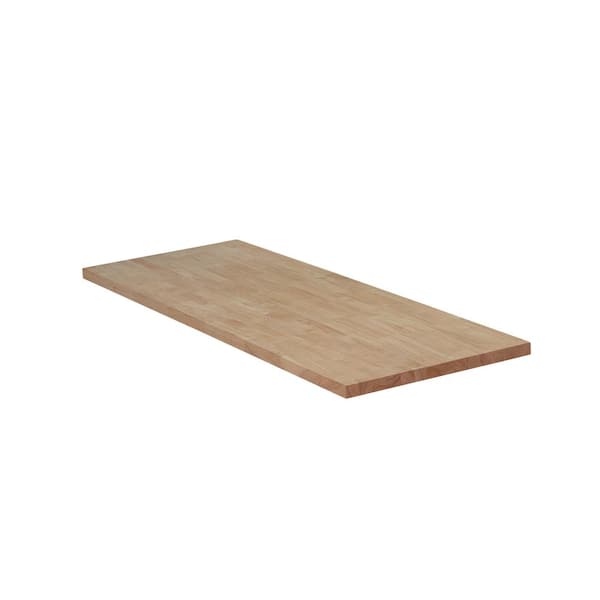 Hampton Bay 4 ft. L x 25 in. D Unfinished Hevea Solid Wood Butcher Block Countertop With Square Edge