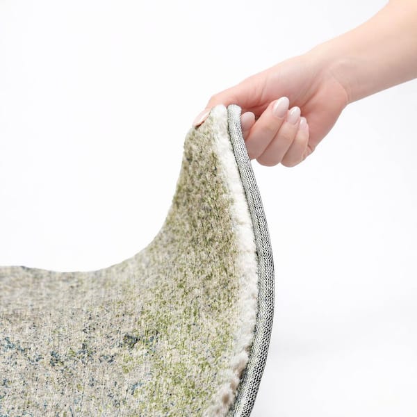 Dream Shag Premium Machine Washable Abstract ADS36 Green 9 ft. x 12 ft. Area Rug