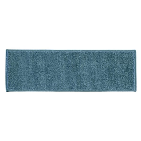 SUSSEXHOME Trellisville Collection Solid Teal 9 in. x 28 in. Polypropylene Stair Tread Cover (Set of 15)