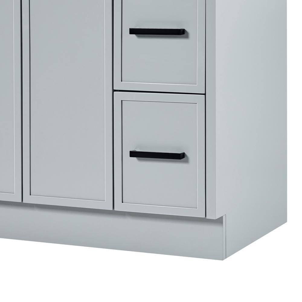Kelly 43" Light Gray Wood Single Vanity with White Quartz Top