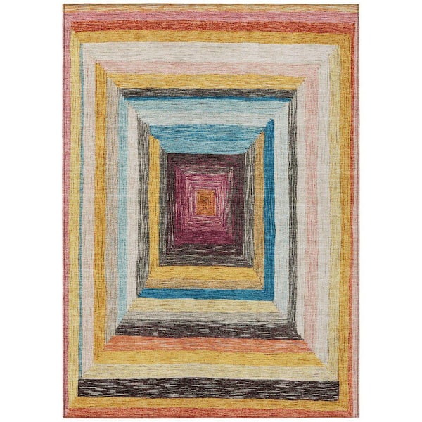 Chantille Machine Washable Indoor/Outdoor Abstract ACN1957 Honey 3 ft. x 4 ft. Area Rug