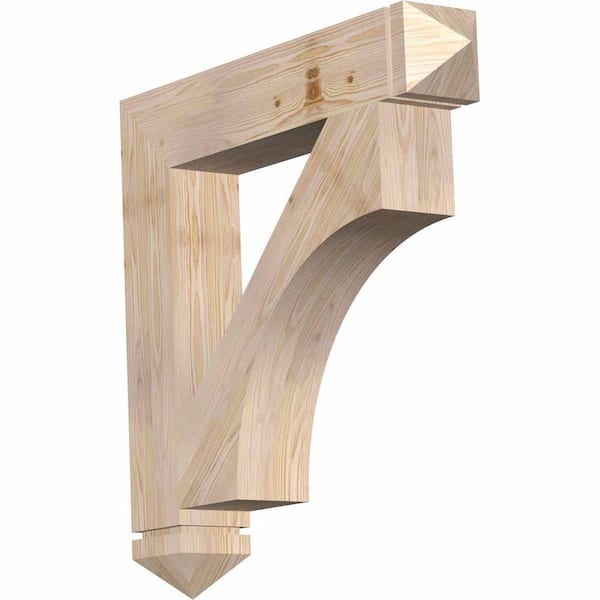 Ekena Millwork 5.5 in. x 34 in. x 34 in. Douglas Fir Westlake Arts and Crafts Smooth Bracket