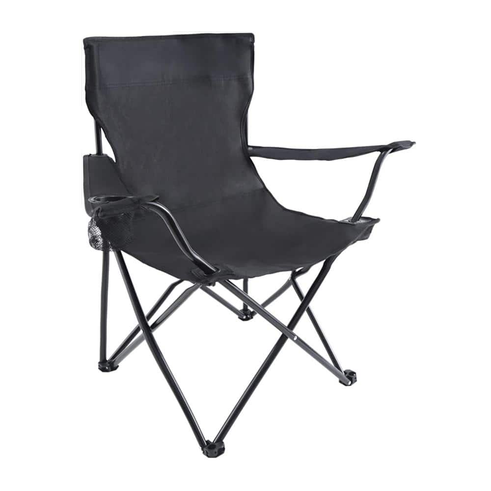Patio Chair Portable Folding Camping Chair in Black