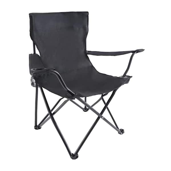 Unbranded Patio Chair Portable Folding Camping Chair in Black