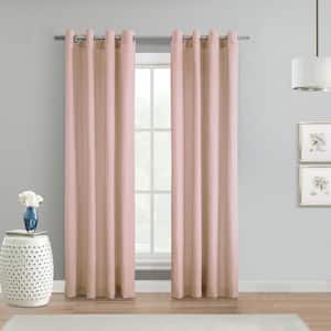 Harmony Rose Polyester Crinkle Textured 52 in. W x 63 in. L Grommet Indoor Light Filtering Curtain (Single Panel)