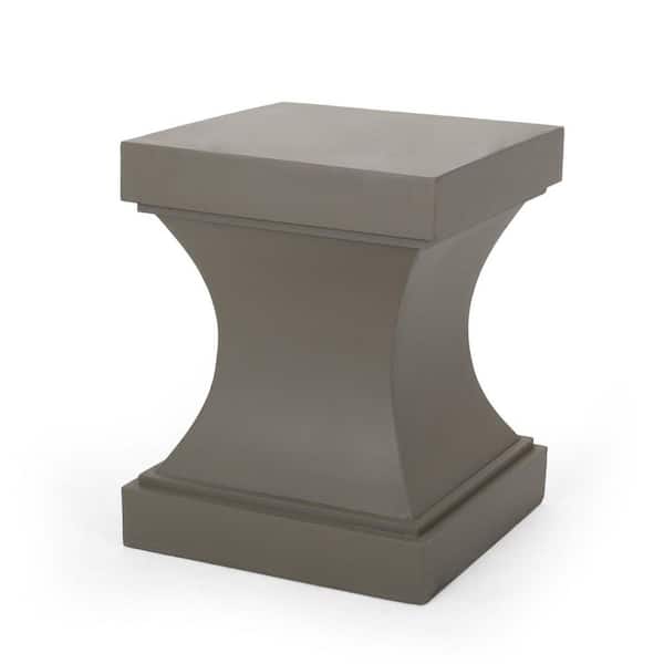 Miscool Anky Light Gray Square Magnesium Oxide 21.5 in. H Outdoor Side Table