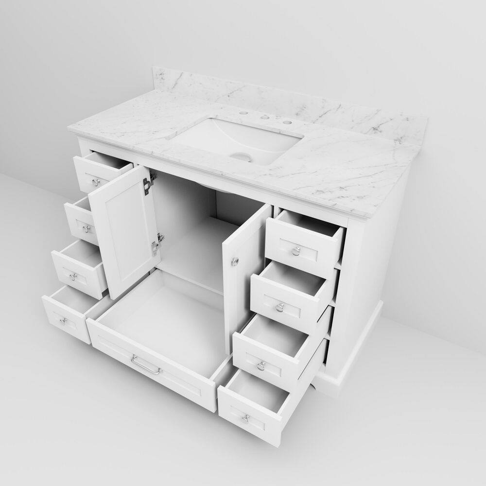 Dukes 48" White Marble Top Single Vanity with Sink