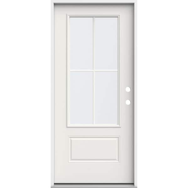 JELD-WEN 36 in. x 80 in. Left-Hand 4 Lite Clear Glass Black