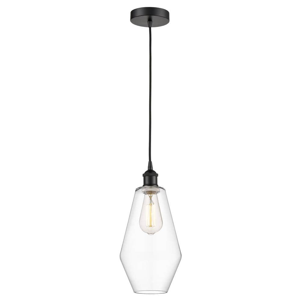 Cindyrella 60-Watt 1-Light Matte Black Standard Mini Pendant Light with Clear Glass Shade, No Bulbs Included price history on PriceWatchPro