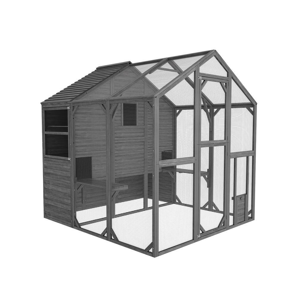 FUFU&GAGA Outdoor/Indoor Large Cat Run Cat House, Cage Large Catio ...