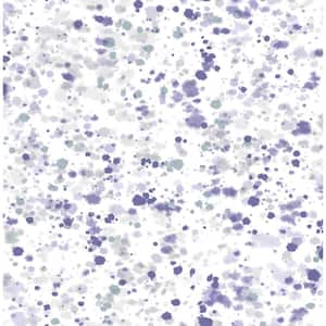 Splatter Watercolor Metallic Silver, Lavender, and Robin's Egg Paper Strippable Roll (Covers 56.05 sq. ft.)