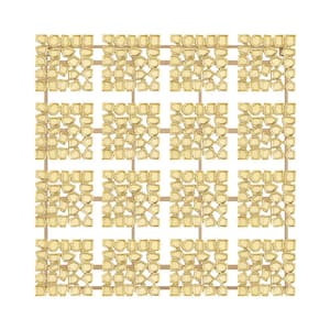 43 in. x 42 in. Gold Aluminum Contemporary Geometric Wall Decor