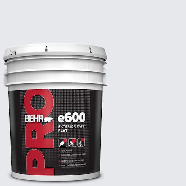 BEHR PRO 5 Gal. #PPL-54 Snow Cloud Flat Exterior Paint