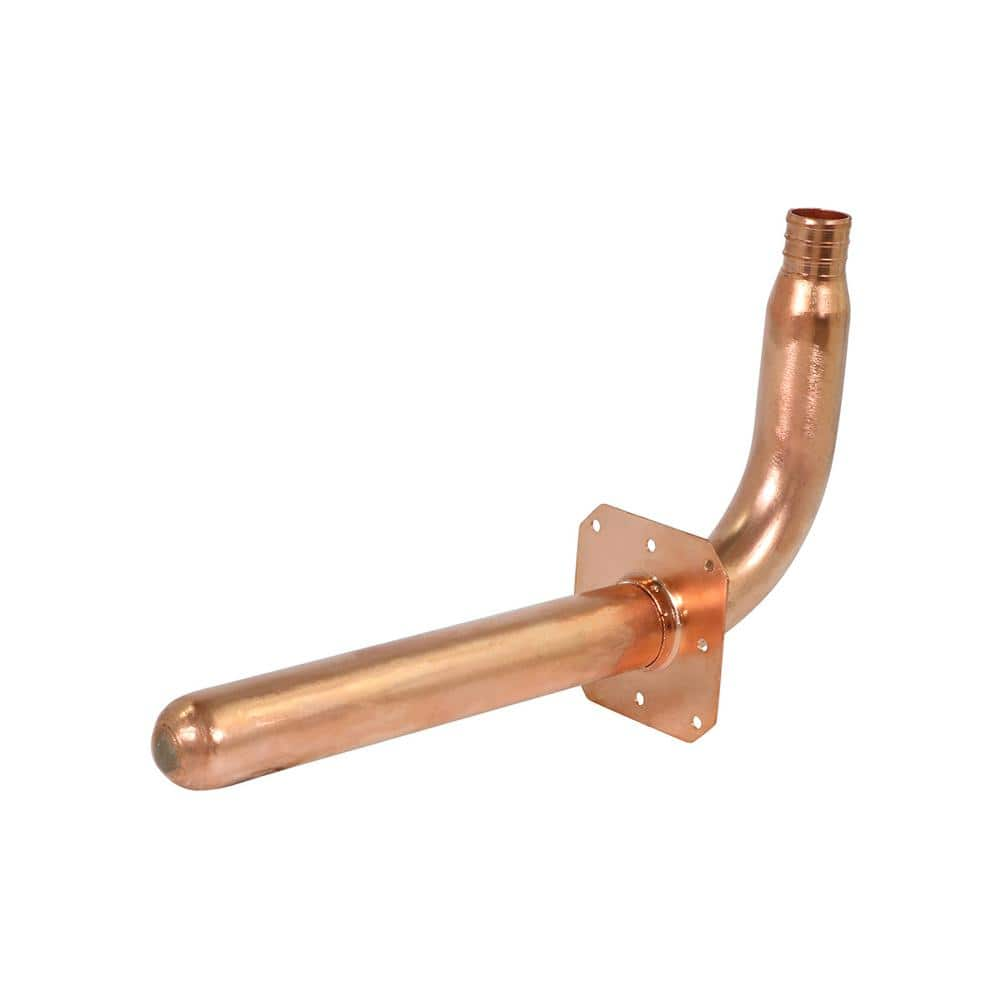 PLUMBFLEX 8 in. x 3/4 in. PEX Copper Stub Out 90° Elbow with Wall ...