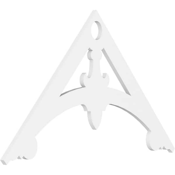 Ekena Millwork 1 in. x 48 in. x 28 in. (14/12) Pitch Sellek Gable Pediment Architectural Grade PVC Moulding
