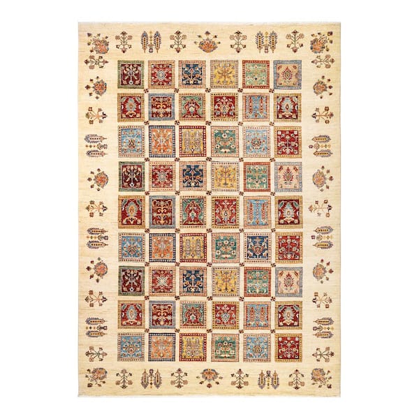 Solo Rugs One-of-a-Kind Traditional Ivory 7 ft. x 10 ft. Hand Knotted Tribal Area Rug