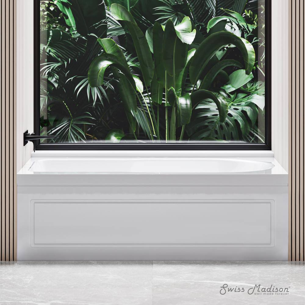 Concorde 60" White Acrylic Alcove Apron Bathtub