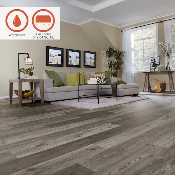 Pergo Outlast+ Grey Optimus Pine 12 T x 7.5 in. W Waterproof Laminate Wood Flooring sqft/pallet) LF000993PLT - The Home Depot