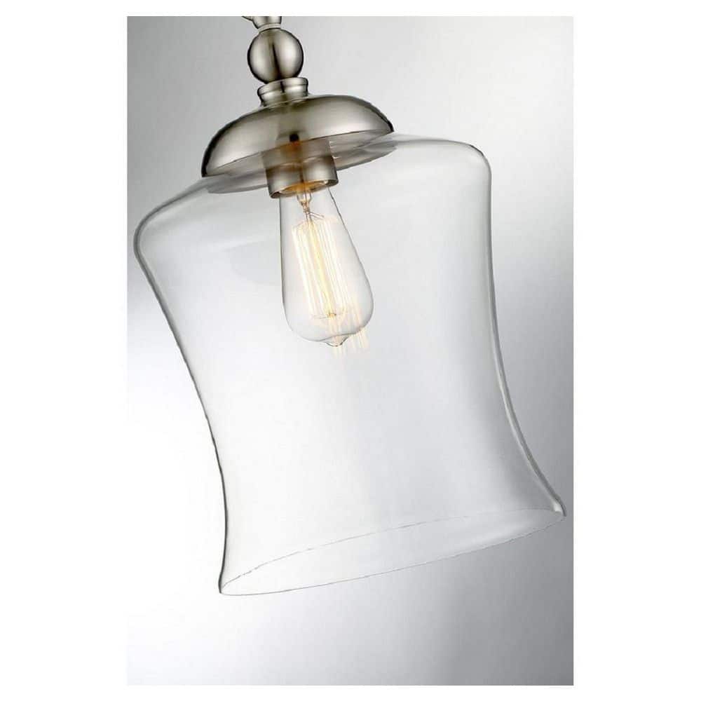 Brushed Nickel Mini Pendant with Clear Glass Shade
