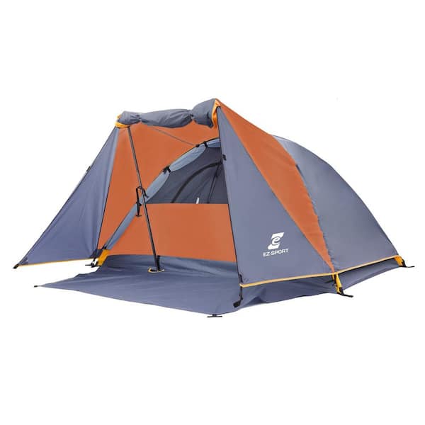 Zeus & Ruta 6 ft. x 4.5 ft. Aluminum Poles Tent with Bike Shed and Rainfly-Portable Dome Tents for Camping in Orange