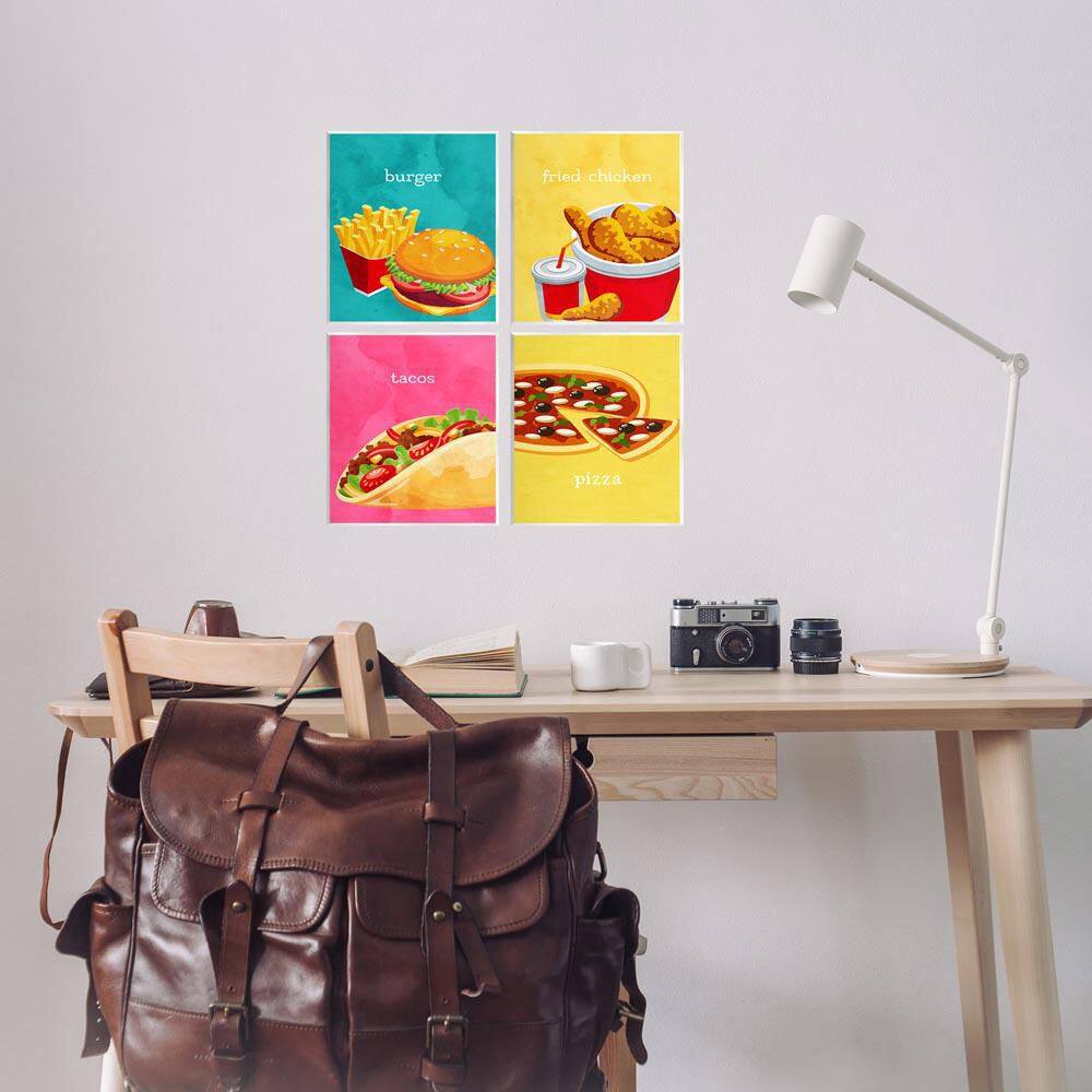 Delicious Fast Food Meals by Kim Allen 4 Piece Unframed Food Graphic Art Print 14 in. x 11 in. price history on PriceWatchPro