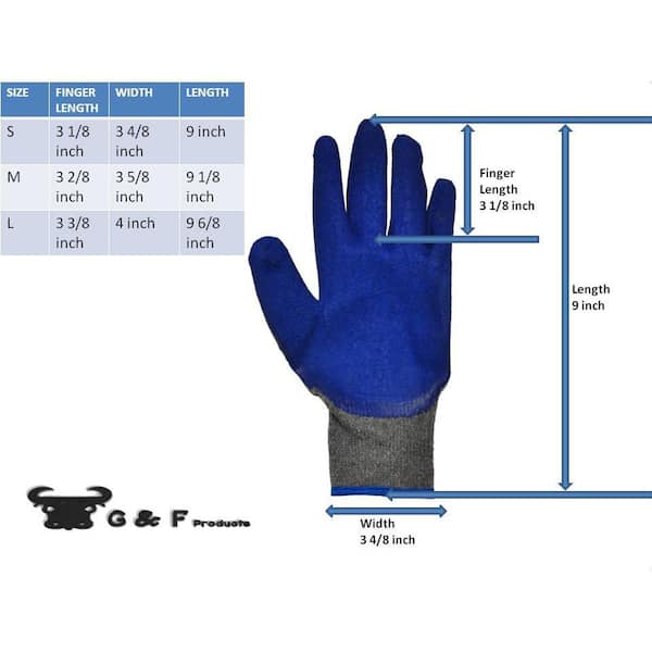 FroGrip A-Grip 4719 Blue Textured Latex Coated Gloves - M