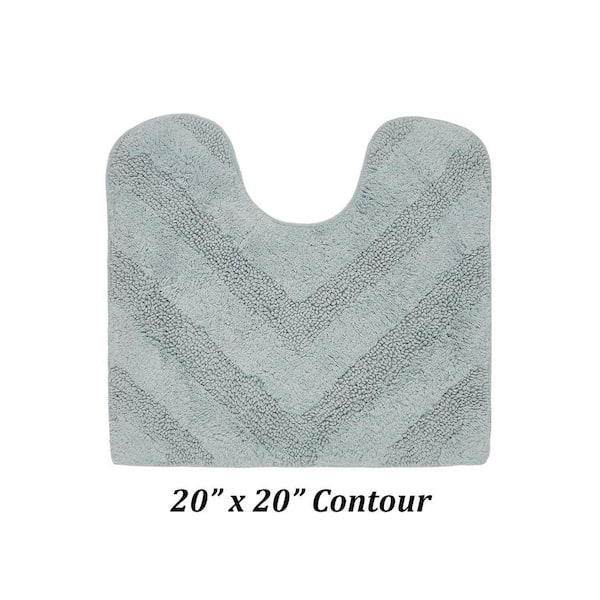 Hugo 20 in. x 20 in. Blue 100% Cotton Contour Bath Rug