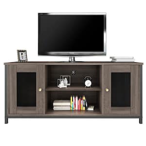 TV Stand for 45 Inches TV, Industrial TV Stand with Storage Shelf, Cable Management, Cabinets