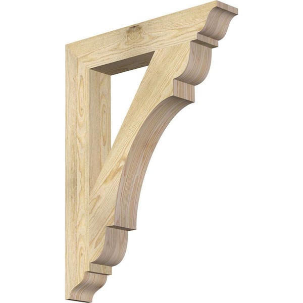 Ekena Millwork 4 in. x 32 in. x 24 in. Douglas Fir Olympic Traditional Rough Sawn Bracket