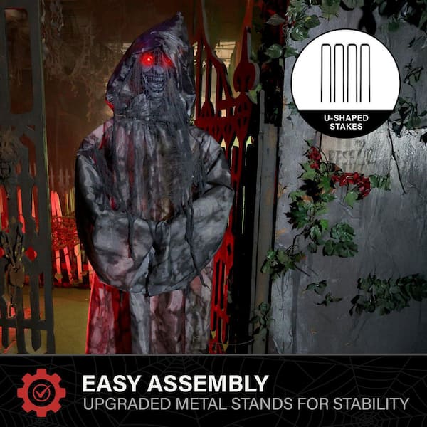 Haunted Hill Farm 5.4 ft. LED Standing Jump Scare Witch Halloween