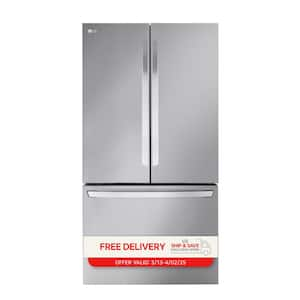 27 cu. ft. Smart Counter-Depth MAX French Door Refrigerator with Internal Water Dispenser in PrintProof Stainless Steel