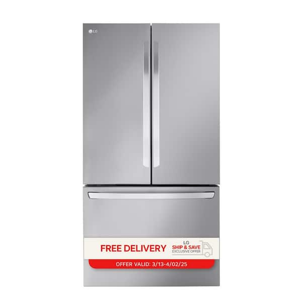 27 cu. ft. Smart Counter-Depth MAX French Door Refrigerator with Internal Water Dispenser in PrintProof Stainless Steel