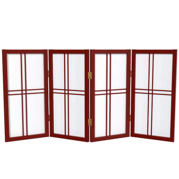 Oriental Furniture 2 ft. Rosewood 4-Panel Room Divider