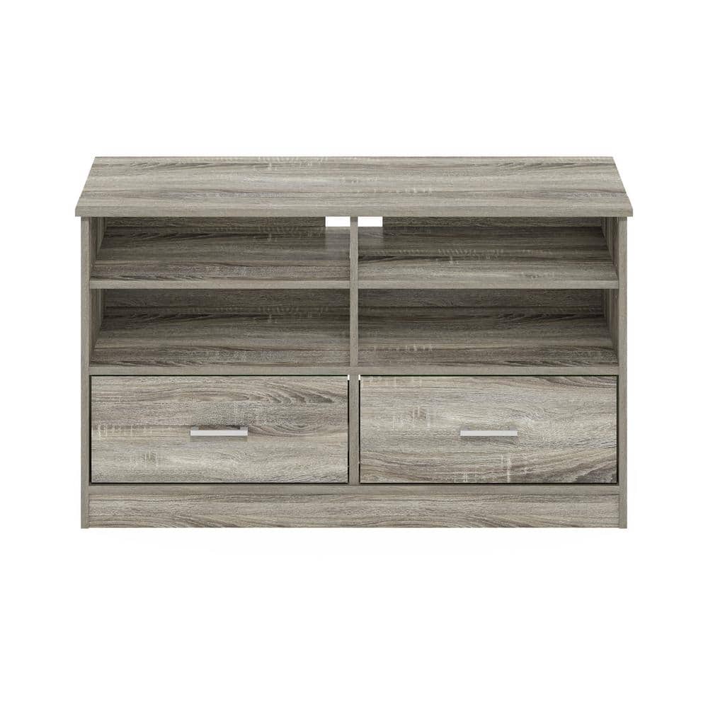 French Oak Composite Wood TV Stand with Drawers