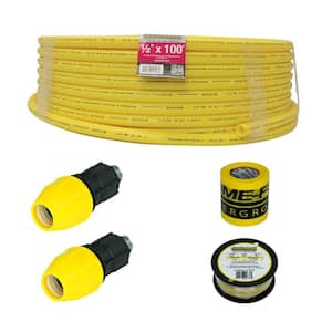 Underground 1/2in IPS Repair Kit(1)1/2in X 100ft Pipe,(2)1/2in Conversion Fitting, Gas Line Detection