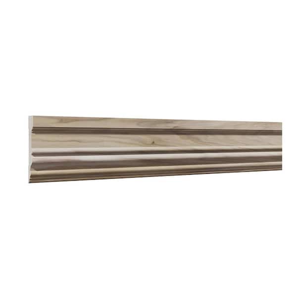 . 69 in. D x 4 in. W x 92 in. L Unfinished Poplar Wood Wexford Chair Rail Moulding