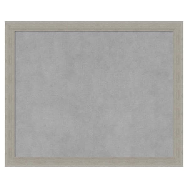 Amanti Art Woodgrain Stripe Grey 22 in. x 18 in. Framed Magnetic Board