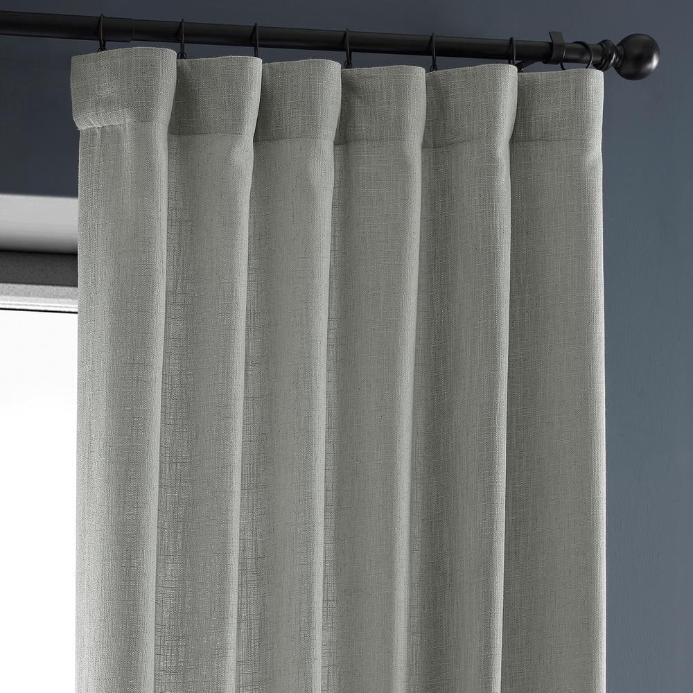 Ash Grey Sheer Linen Polyester Window Panel 50" x 84"